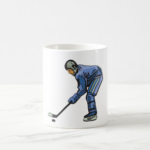 Ice Hockey Player in Blue Uniform Coffee Mug