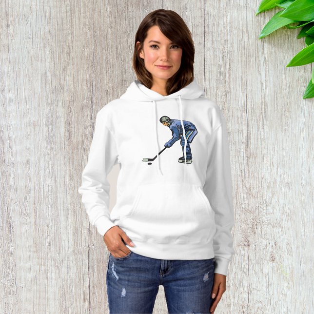 Ice Hockey Player in Blue Uniform Hoodie (Creator Uploaded)
