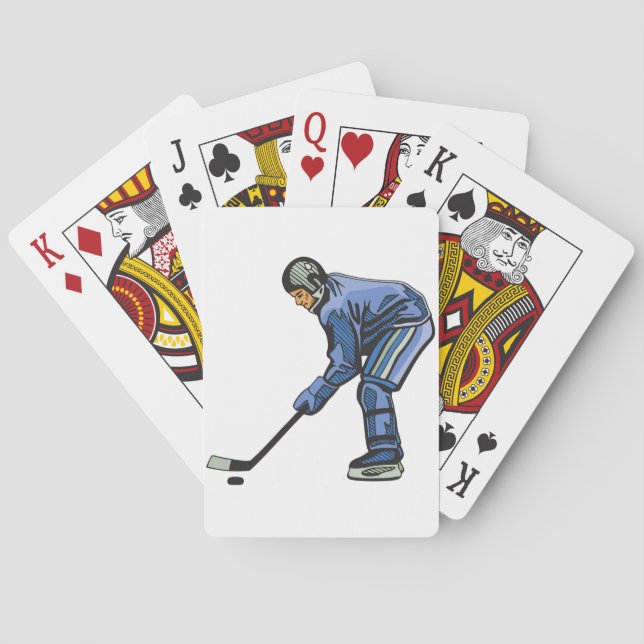 Ice Hockey Player in Blue Uniform Playing Cards (Back)