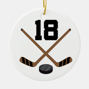 Ice Hockey Player Jersey Number 18 Ornament