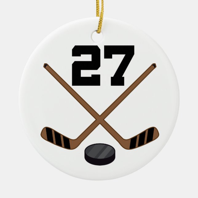 Ice Hockey Player Jersey Number 27 Ornament (Front)