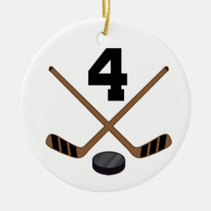Ice Hockey Player Jersey Number 4 Ornament