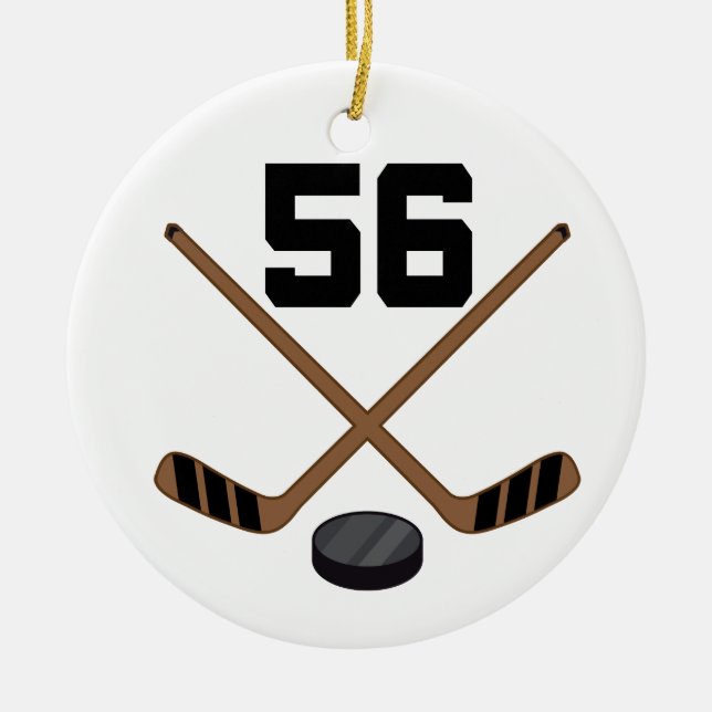 Ice Hockey Player Jersey Number 56 Ornament (Front)