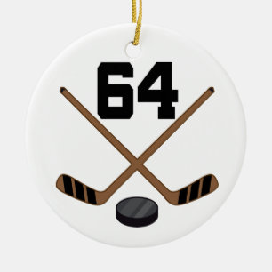 Ice Hockey Player Jersey Number 64 Ornament