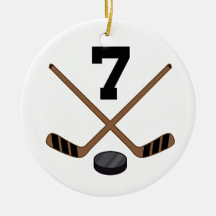Ice Hockey Player Jersey Number 7 Ornament
