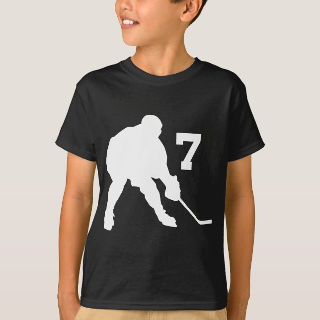 Ice Hockey Player Jersey Number 7 T-Shirt (Front)