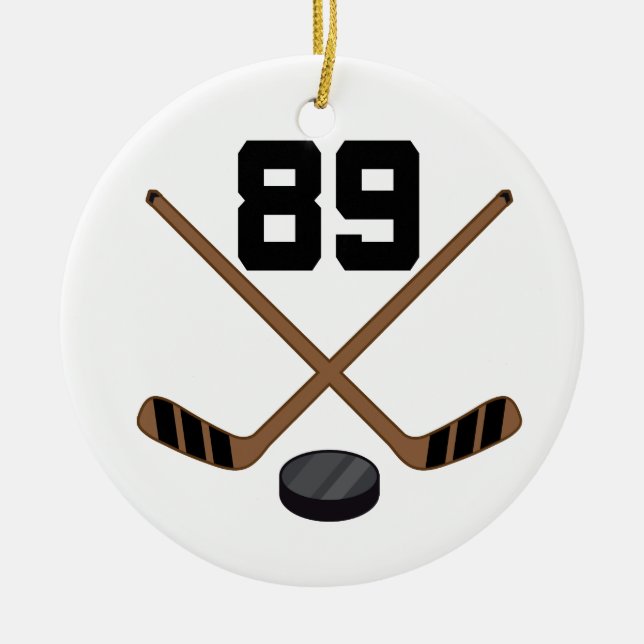 Ice Hockey Player Jersey Number 89 Ornament (Front)