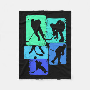 Ice Hockey Player Kids Boys Youth Fleece Blanket