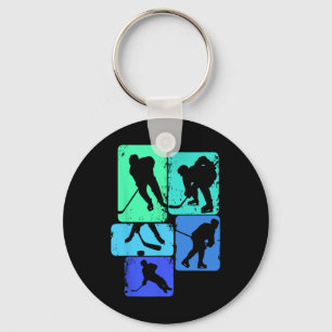 Ice Hockey Player Kids Boys Youth  Key Ring