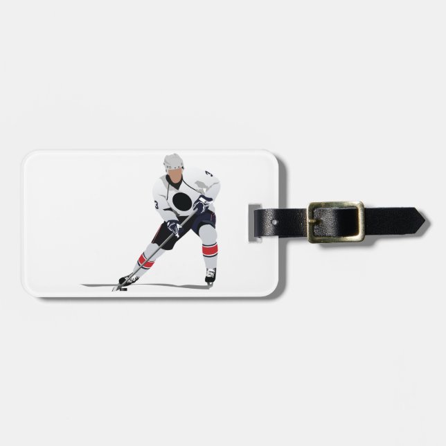 Ice Hockey Player Luggage Tags (Front Horizontal)