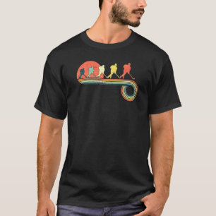 Ice Hockey Player Skating Retro Vintage Sunset Rai T-Shirt