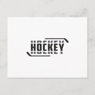 Ice Hockey Player Stick Puck Team Funny Gift Idea Postcard