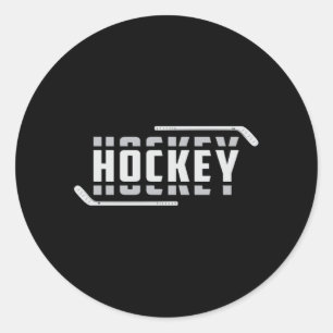 Ice Hockey Player Stick Puck Team Sports Gift Idea Classic Round Sticker