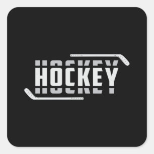 Ice Hockey Player Stick Puck Team Sports Gift Idea Square Sticker