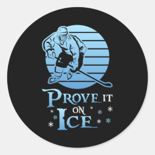 Ice Hockey Player Stick Sports Team Puck Gift Idea Classic Round Sticker