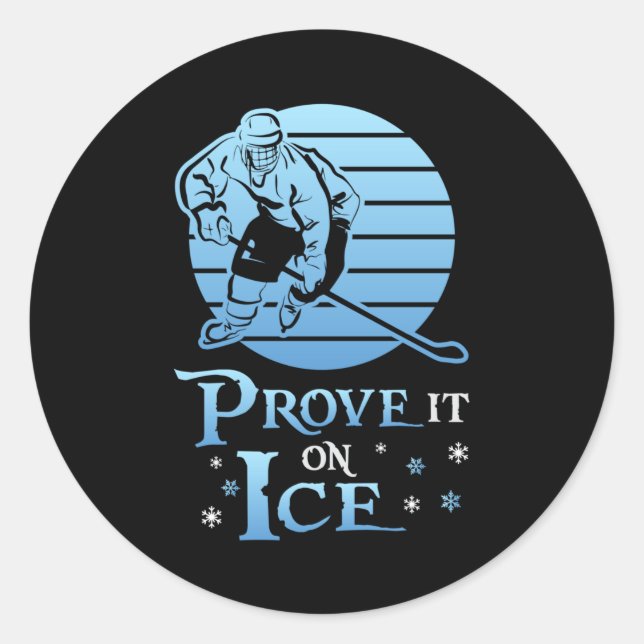 Ice Hockey Player Stick Sports Team Puck Gift Idea Classic Round Sticker (Front)