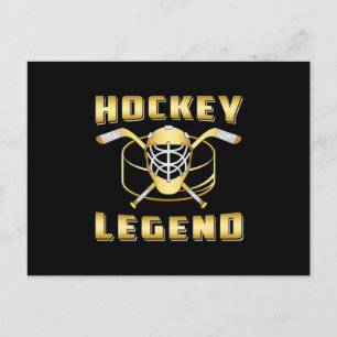 Ice Hockey Player Stick Team Sports Puck Gift Idea Postcard