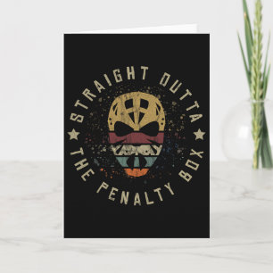 Ice Hockey Player Tee Goalie Puck Face Team Penalt Card