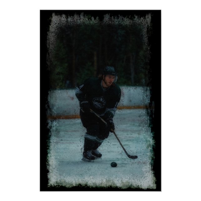Ice Hockey Player Warming Up Poster (Front)