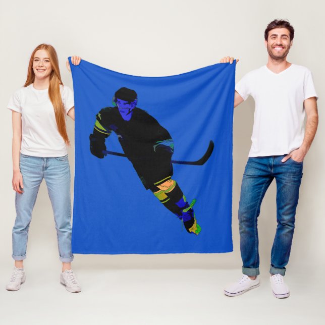 Ice Hockey Player - Winter Sports Fleece Blanket (In Situ)