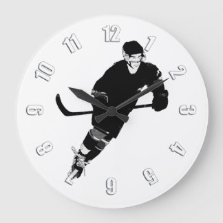 Ice Hockey Player - Winter Sports Large Clock