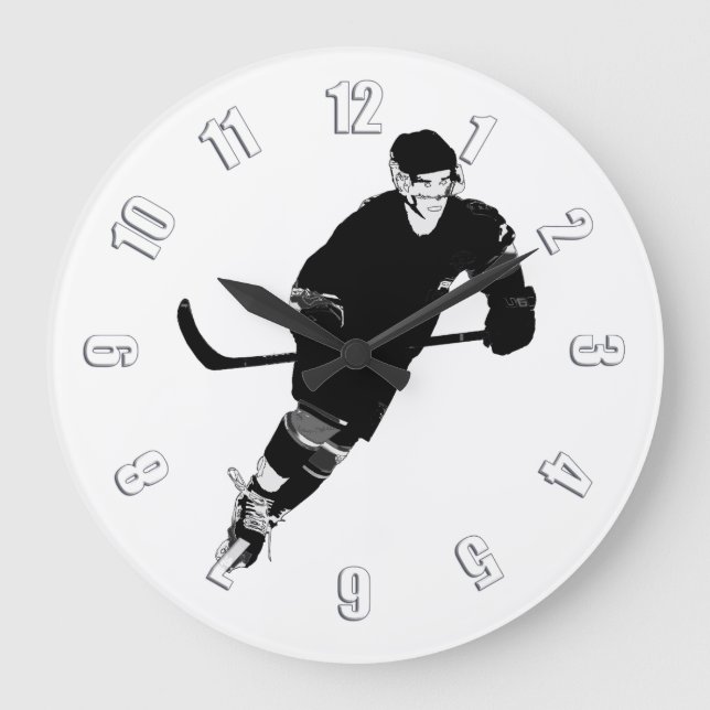 Ice Hockey Player - Winter Sports Large Clock (Front)