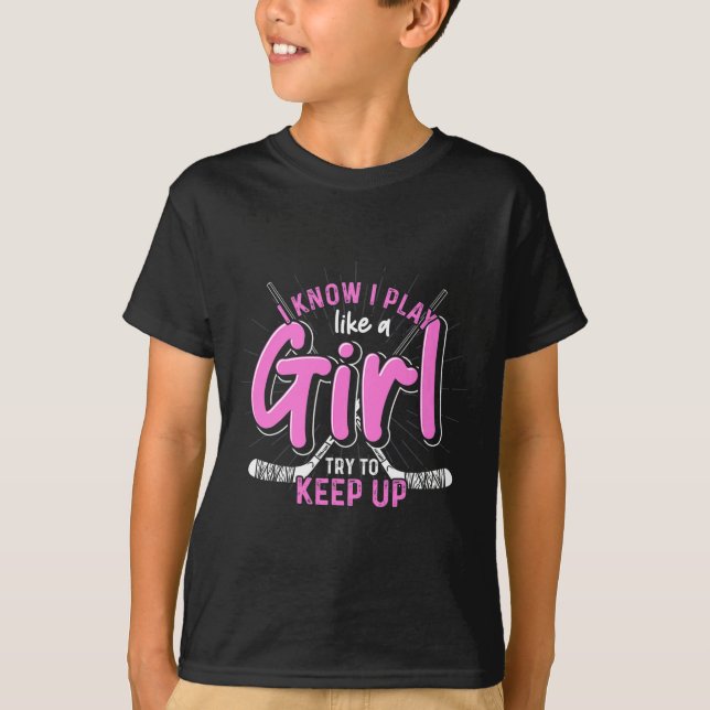 Ice Hockey Player Women Girls Sports Goalie Ice Ho T-Shirt (Front)