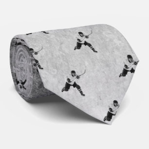Ice Hockey Players Black Grey Gray  Tie