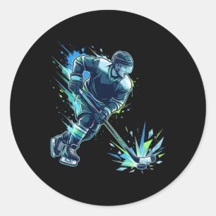 Ice Hockey Players Cool Hockey Player With Skate P Classic Round Sticker