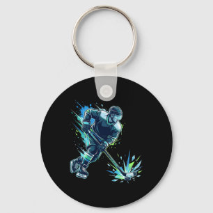 Ice Hockey Players Cool Hockey Player With Skate P Key Ring