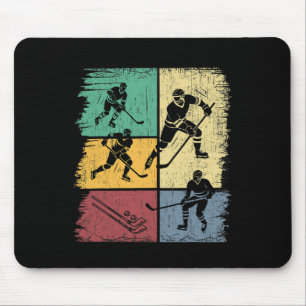 Ice Hockey Players Hand-drawn Retro Boys Men Mouse Mat