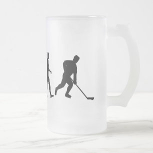 Ice Hockey Players team shirts Frosted Glass Beer Mug