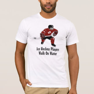 Ice Hockey Players Walk On Water Sports Tee Red