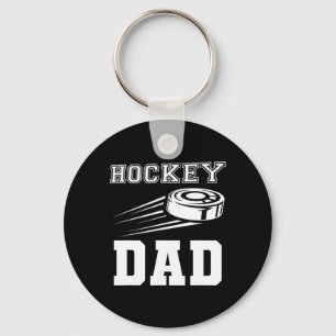 Ice Hockey Puck Dad Key Ring