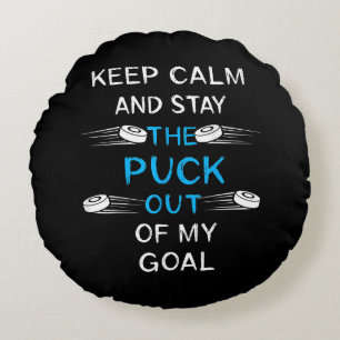 Ice Hockey Puck Play Ice Hockey Winter Team Sport Round Cushion