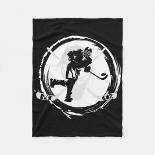 Ice Hockey Puck Stick Ice Rink Trainer Coach Gift Fleece Blanket