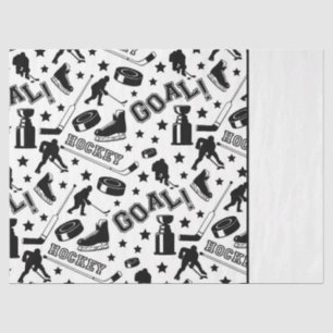 Ice Hockey Pucks Sticks Player Game Goals Sports Tissue Paper