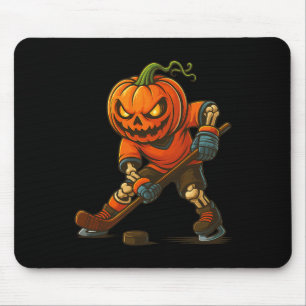 Ice Hockey Pumpkin Face Halloween Skeleton Pumpkin Mouse Mat