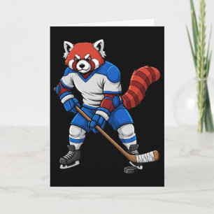Ice Hockey Red Panda Sports Player Animal Card