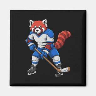 Ice Hockey Red Panda Sports Player Animal  Magnet