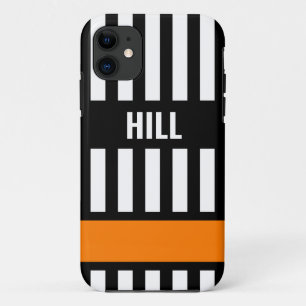 Ice Hockey Referee Zebra Stripe Personalised iPhone 11 Case