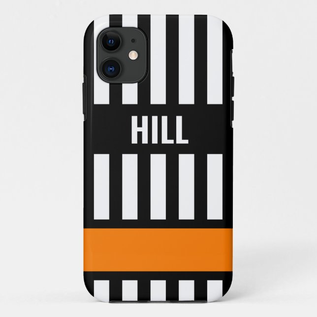 Ice Hockey Referee Zebra Stripe Personalised Case-Mate iPhone Case (Back)