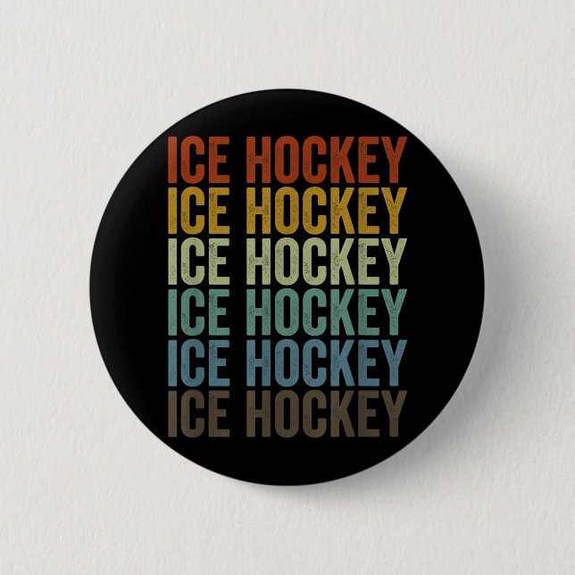 Ice Hockey Retro _1  6 Cm Round Badge (Front)