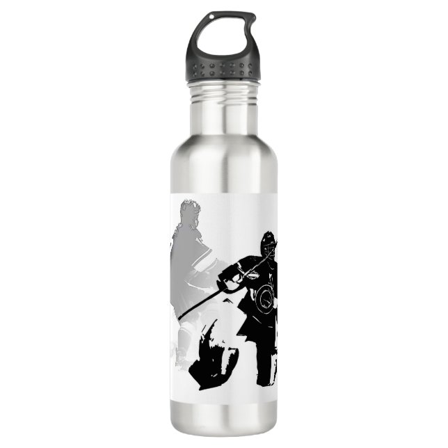 Ice Hockey Season - Goalie and Forward     710 Ml Water Bottle (Front)