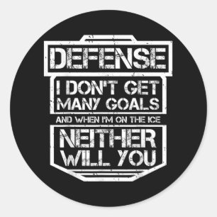 Ice Hockey Shirt Funny Sport Lover Tee  Classic Round Sticker