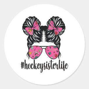 Ice Hockey Sister Little Sister Of An Ice Hockey P Classic Round Sticker