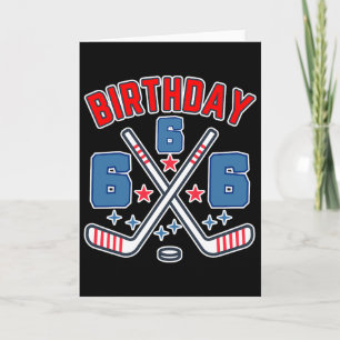 Ice Hockey Six Birthday Boy 6th Party Boys Age 6  Card