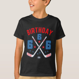 Ice Hockey Six Birthday Boy 6th Party Boys Age 6 ( T-Shirt