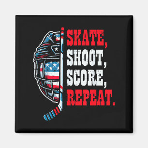Ice Hockey Skate Shooy Score Repeat Player Men Boy Magnet