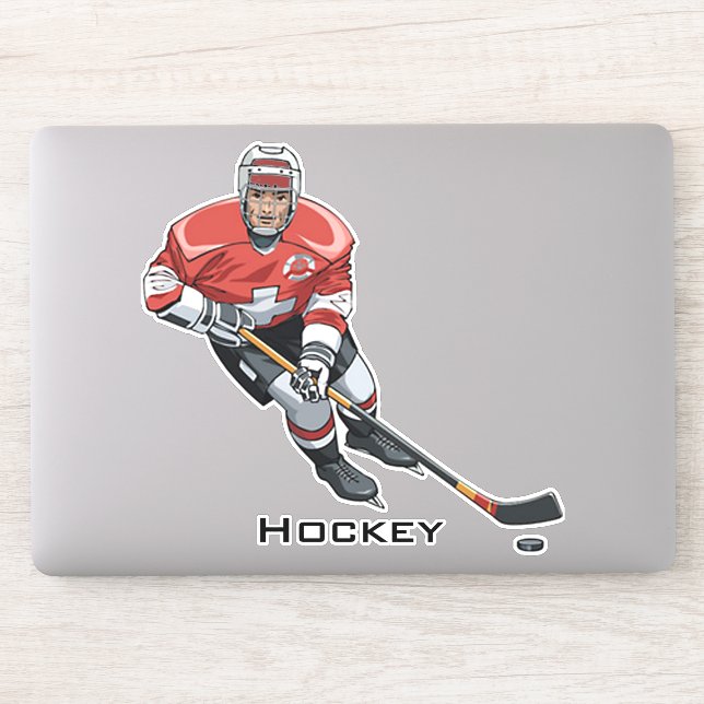 Ice Hockey Skater Design Contour Sticker (Computer)